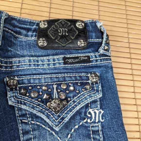 Miss Me Capri Jeans Girls Size 12 Style JK4288P9 Youth Stock Show Rodeo Flap. Mm - Picture 4 of 7